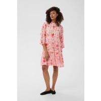 Gestuftes Blumen-Minikleid mit Spitze