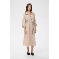 Midi-Hemdblusenkleid mit Kontrastborte