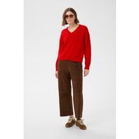 Lockerer Strickpullover mit V-Ausschnitt