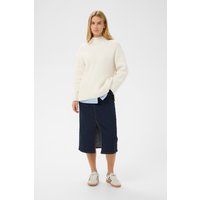 Lockerer Rippstrick-Stehkragenpullover