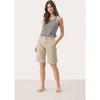 Chino-Shorts mit geradem Bein und Umschlag