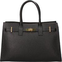 Klassische Lederhandtasche mit Drehverschluss
