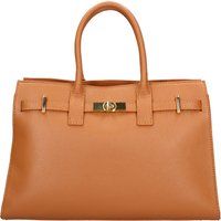 Klassische Henkeltasche aus genarbtem Leder