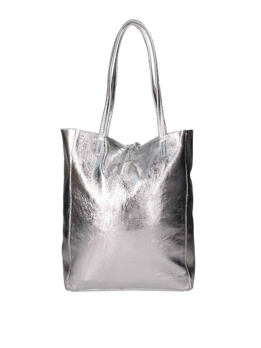 Metallic Leder Shopper-Tasche