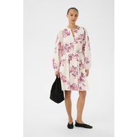 Strukturiertes Midikleid mit Blumenmuster