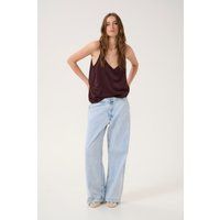 Hochgeschnittene Wide-Leg Jeans