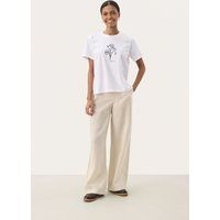 Locker geschnittenes Bio-Baumwollshirt mit Blumen