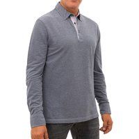 Klassisches Melange Langarm-Polohemd