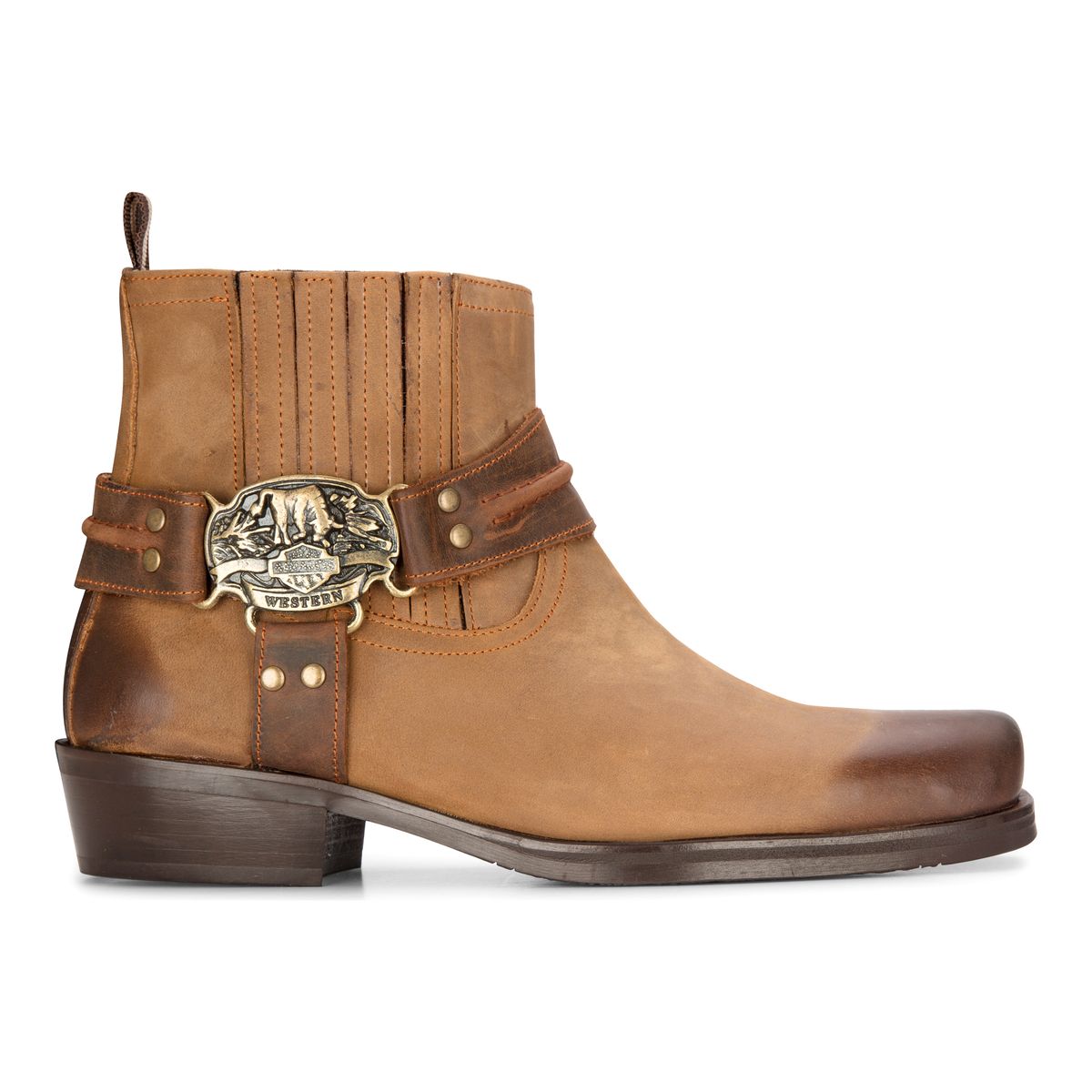 Western-Stiefeletten mit Leder-Harness