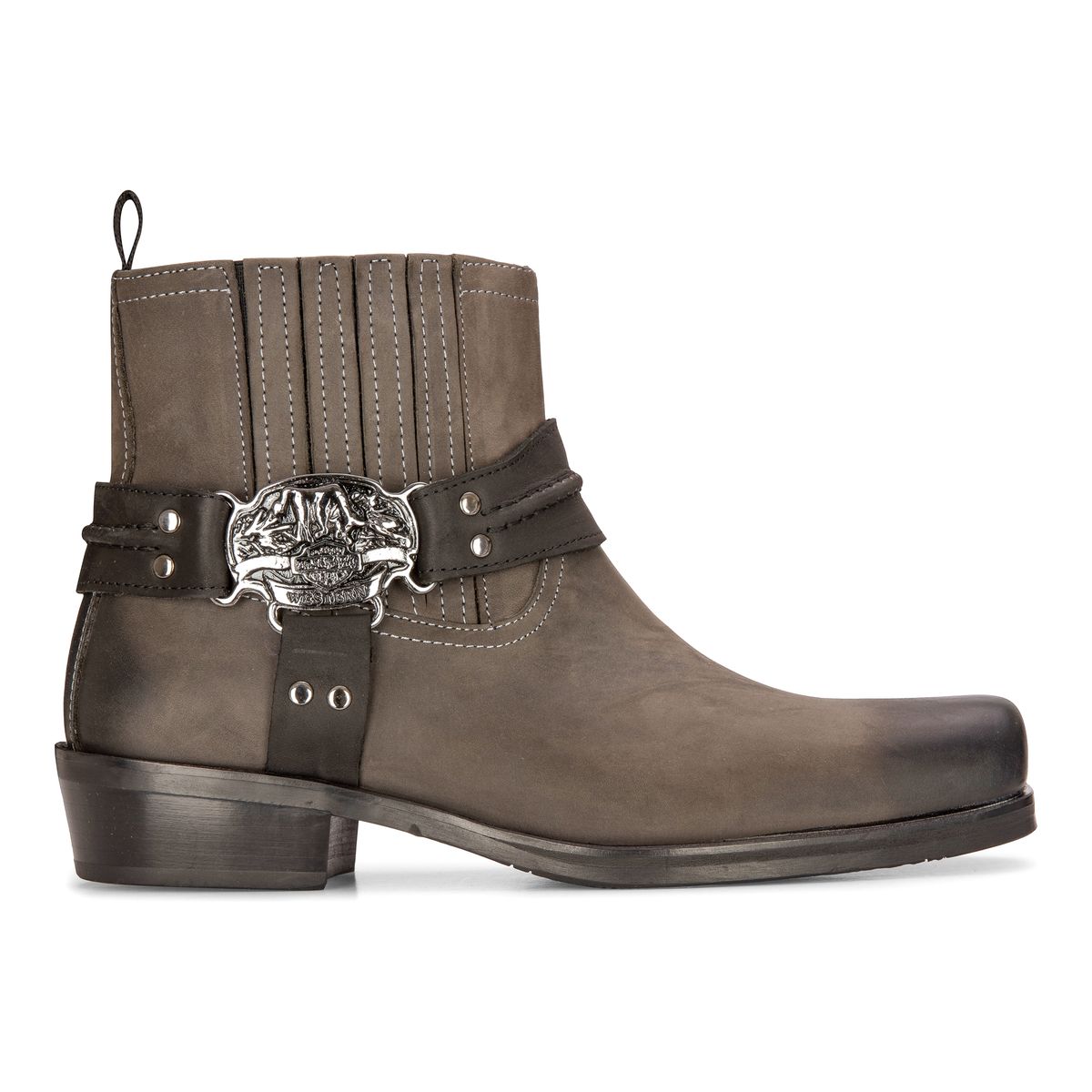 Western-Lederstiefeletten mit Harness-Riemen