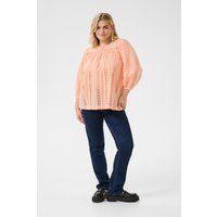 Besticktes Baumwolltop mit Lochmuster