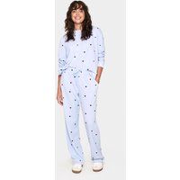 Lounge-Hose mit Herzmuster und geradem Bein