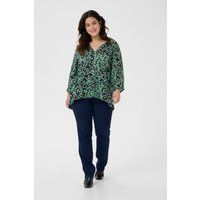 Fließende V-Ausschnitt Bluse mit Leopardenmuster