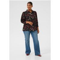 Bluse mit abstraktem Muster und Smokbund