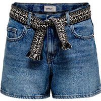 Denim-Shorts mit Ethno-Gürtel