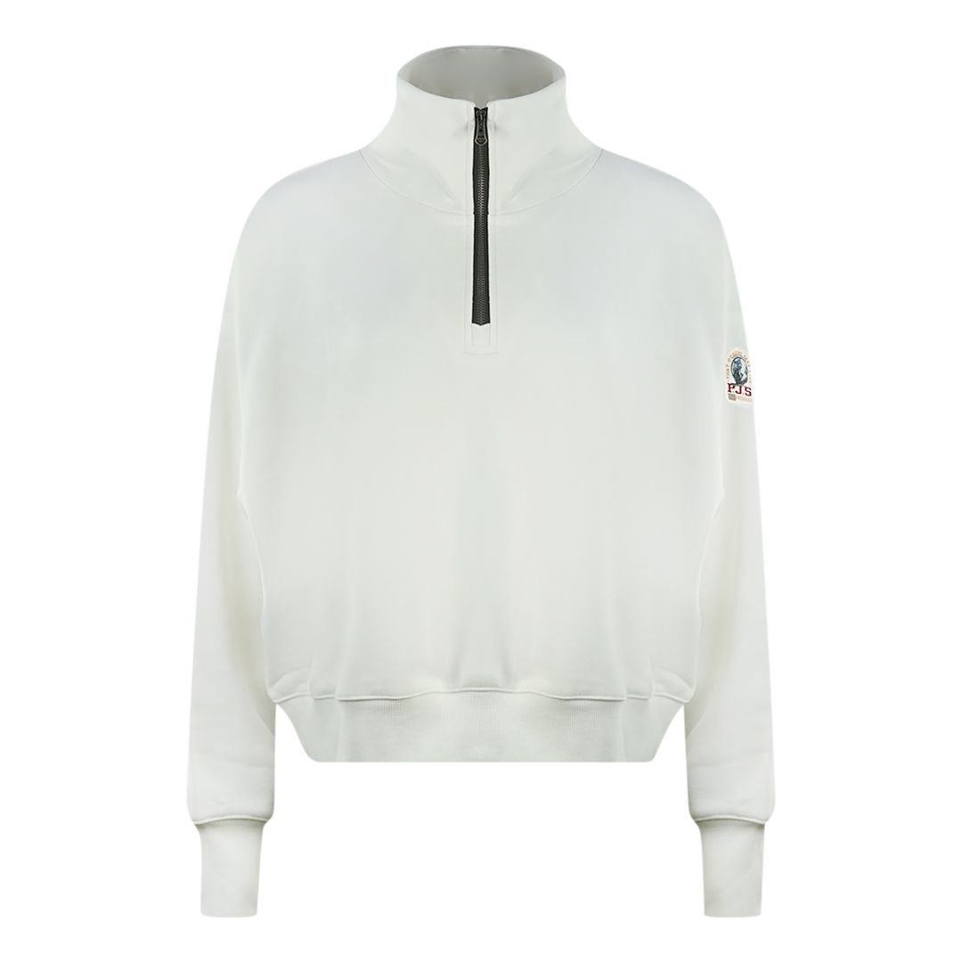 Lässiger Halbreißverschluss-Baumwollpullover
