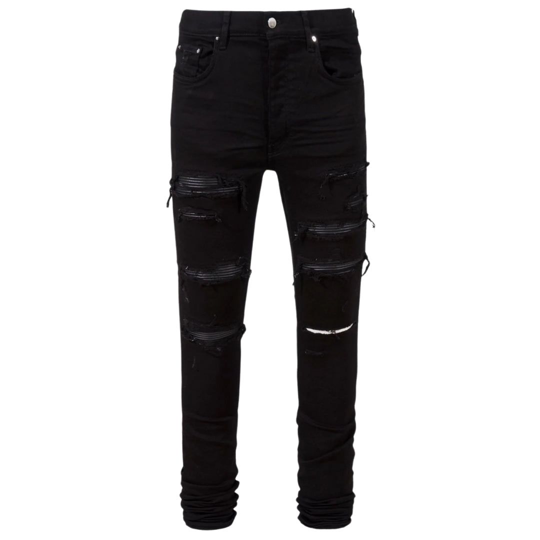 Thrasher Jeans mit Leder-Einsätzen