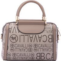 Strukturierte Henkeltasche mit Allover-Logo