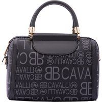 Strukturierte Bowler-Tasche mit Logo-Print