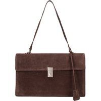 Minimalistische Wildleder-Schultertasche mit Klappe