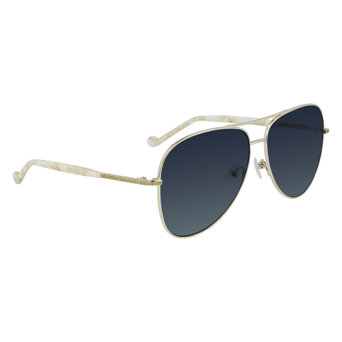 Elegante Pilotenbrille mit Marmor-Bügeln