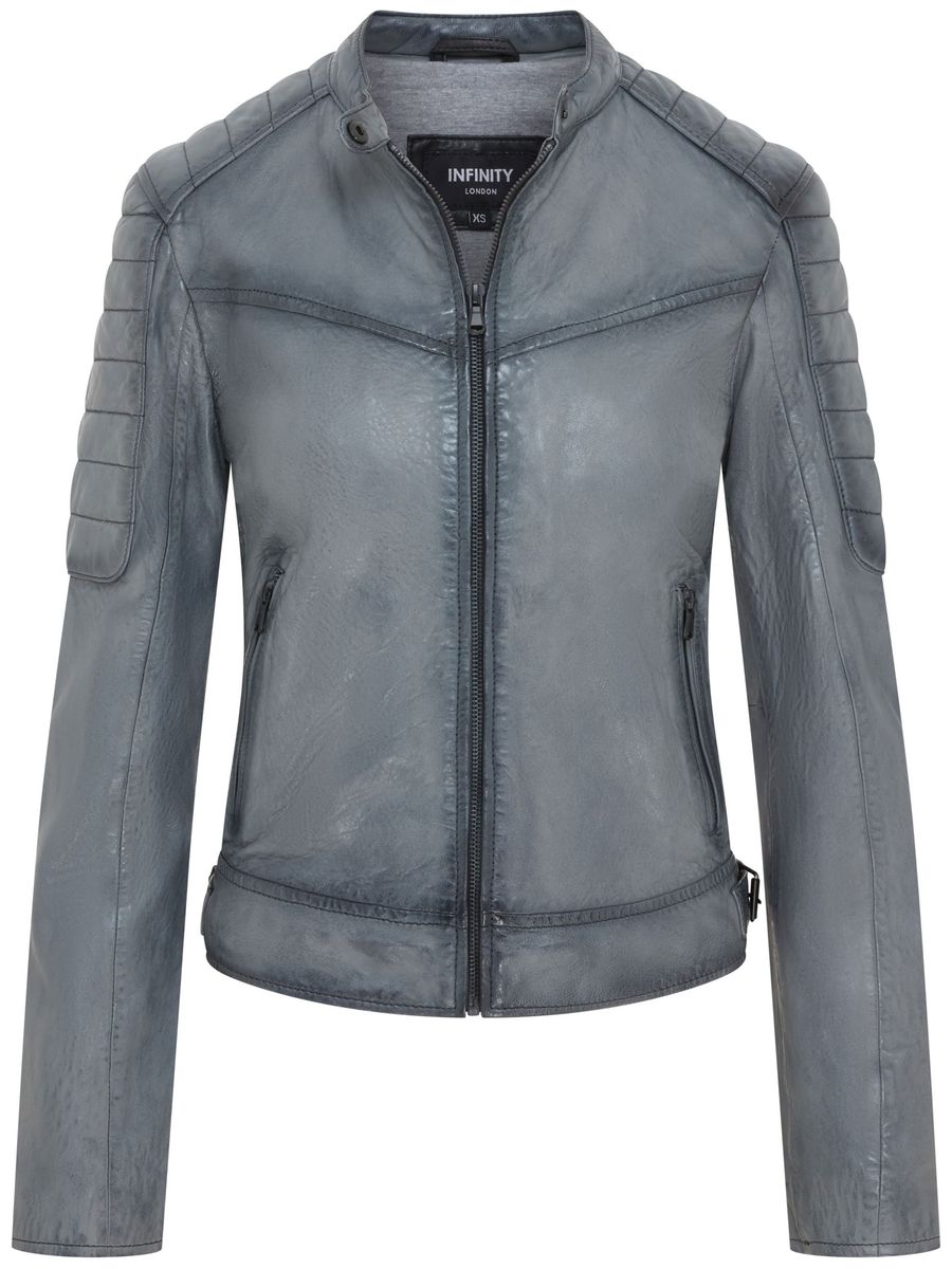 Gesteppte Bikerjacke aus Leder