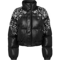 Kristallverzierte Pufferjacke aus Lammleder
