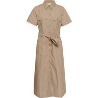 Klassisches Midi-Hemdblusenkleid mit Gürtel