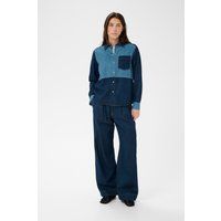 Oversize-Denimhemd in Two-Tone-Optik