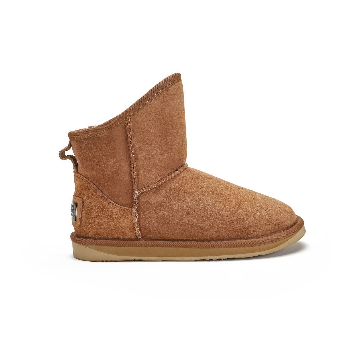 Asymmetrische Lammfell-Ankle-Boots
