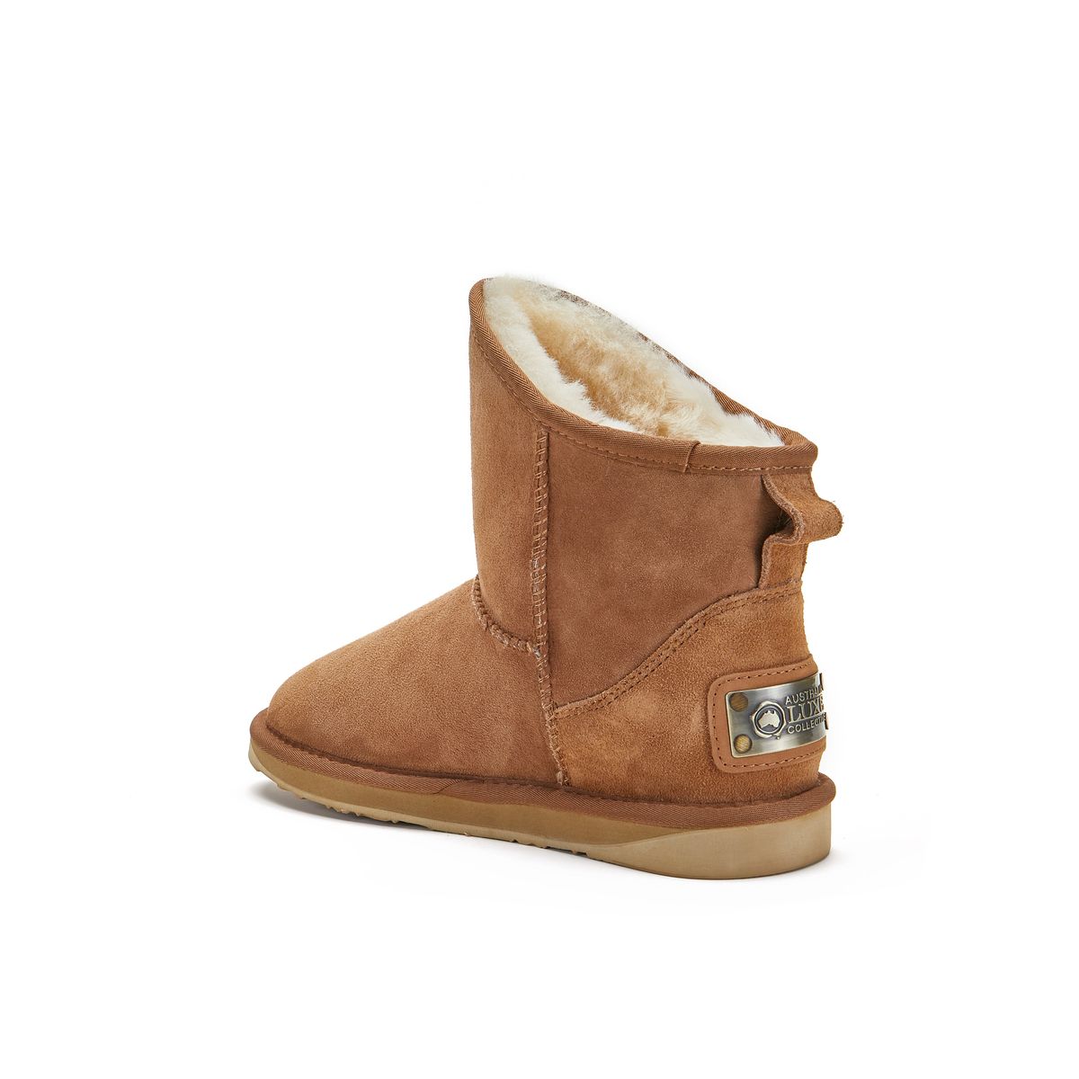Kurze Stiefel aus Lammfell und Wildleder