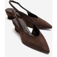 Spitze Slingback-Pumps aus Wildleder