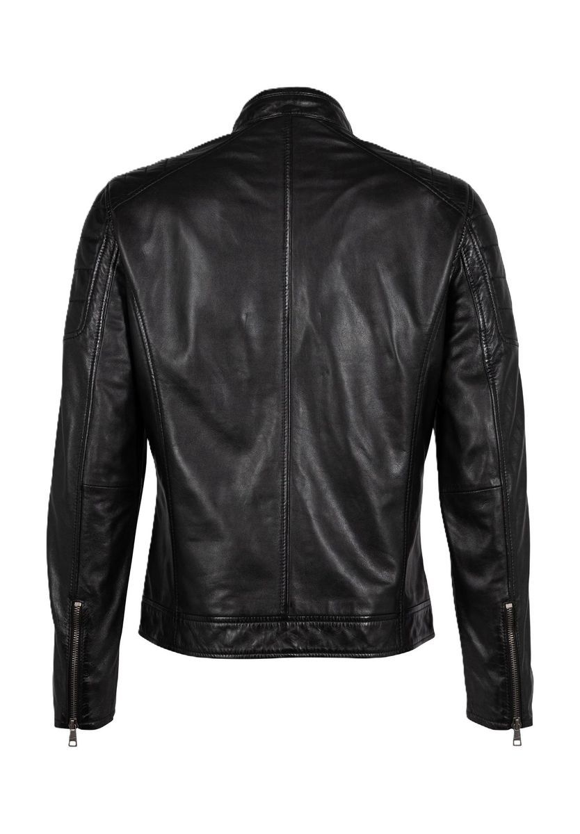 Klassische schwarze Bikerjacke aus Leder