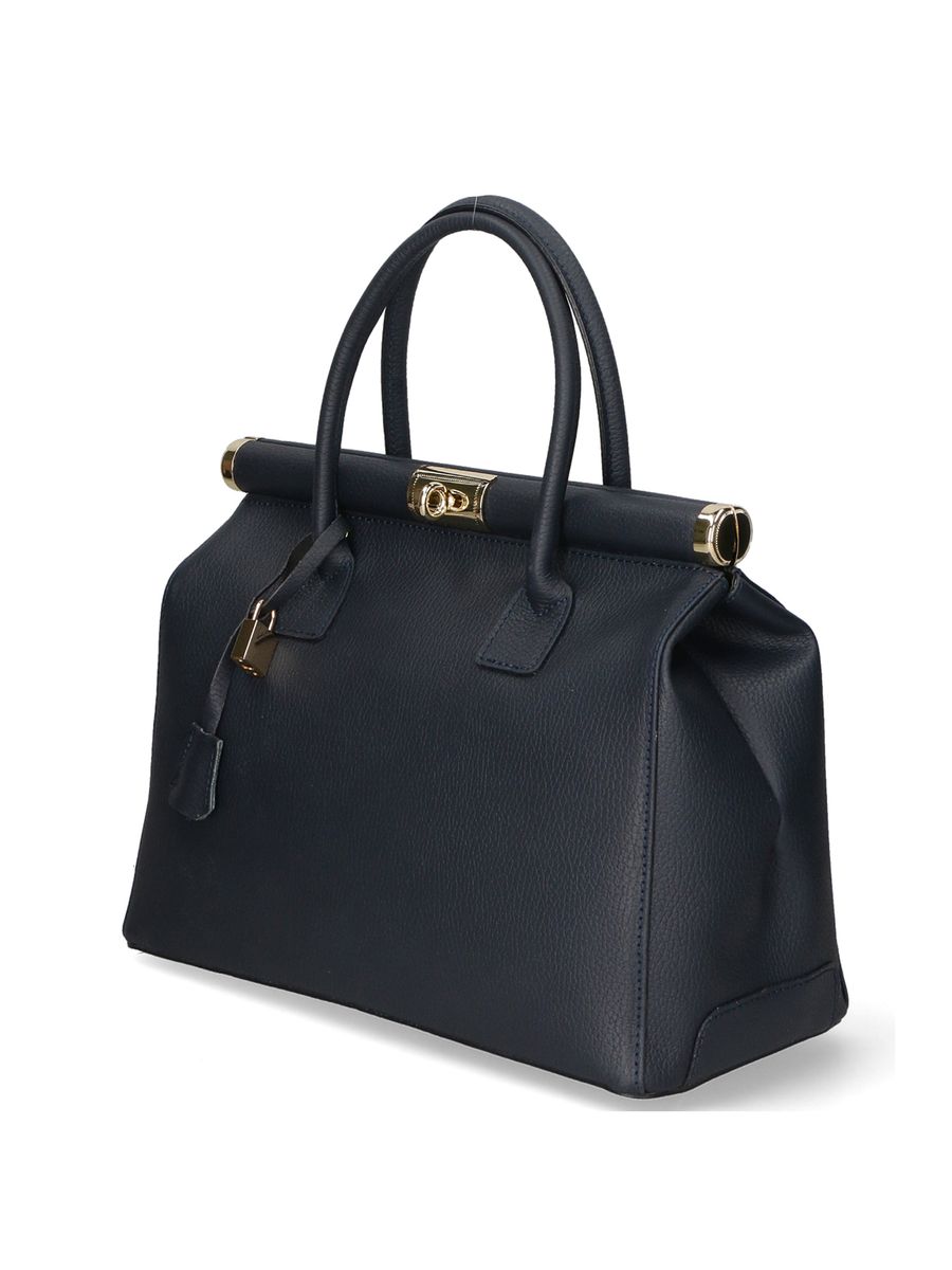 Klassische Handtasche aus genarbtem Leder