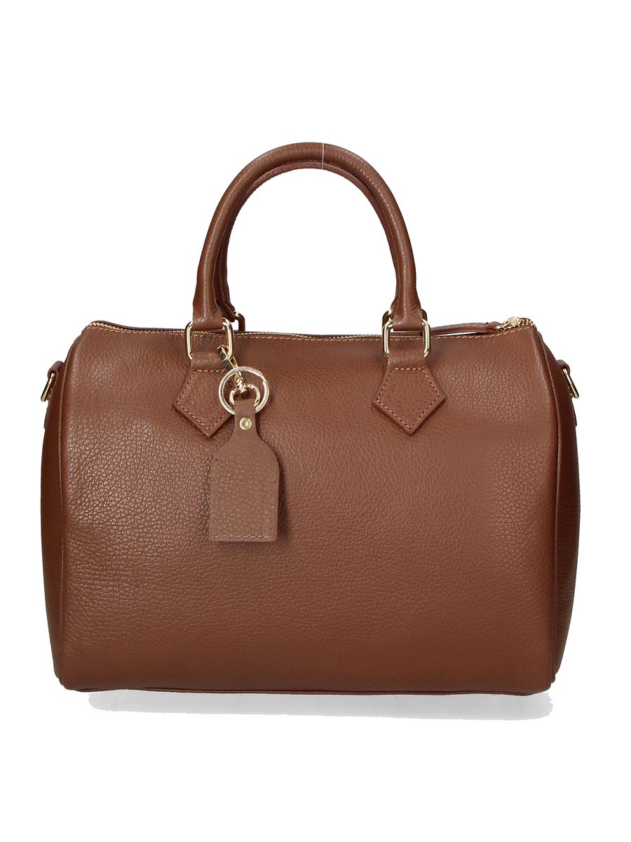 Bowling-Handtasche aus genarbtem Leder