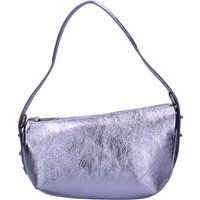 Metallische Schultertasche mit Knitteroptik