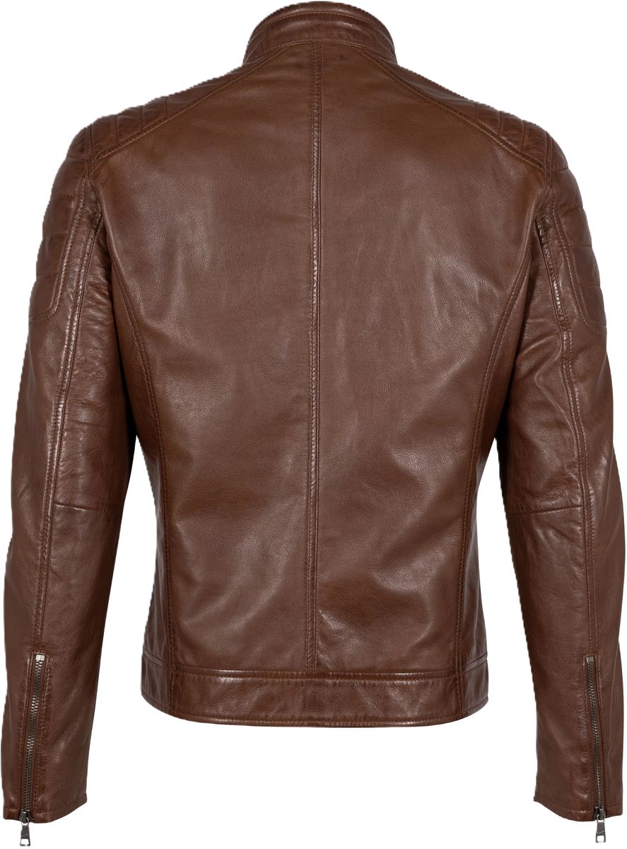 Mauritius LEATHERWEAR Lederjacke, Stehkragen, für Herren, braun, M