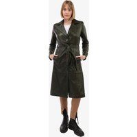 Trenchcoat aus Kunstleder mit Gürtel