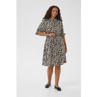 Gemustertes Hemdblusenkleid mit Bindegürtel