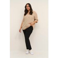 Punktierte Viskose-Bluse mit Knopfleiste