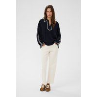 Bestickte Tunika-Bluse mit Kragen