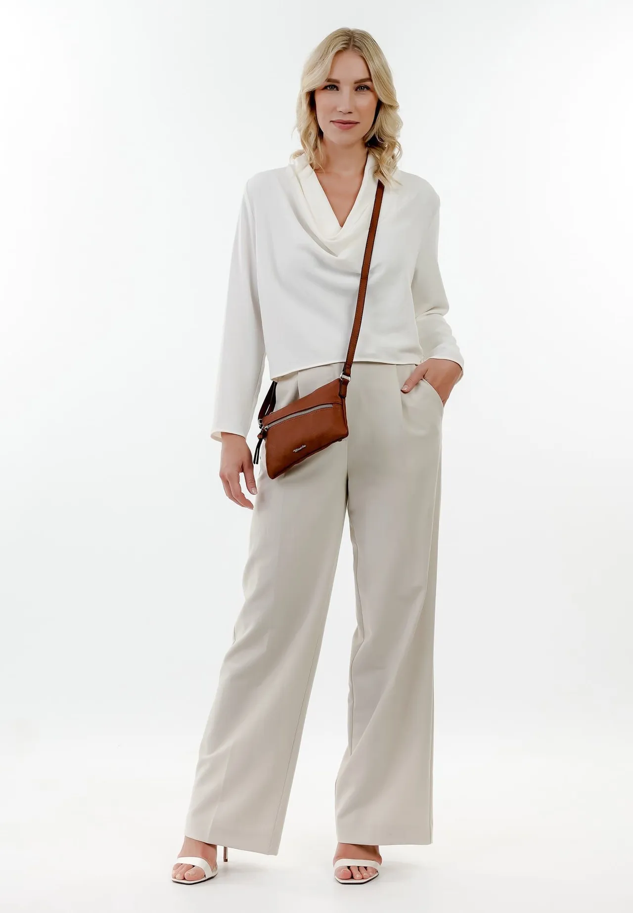 Tamaris Umhängetasche, Kunstleder, Emblem, uni, für Damen, braun, 99