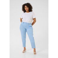 Klassische Chambray-Hose mit schmalem Bein