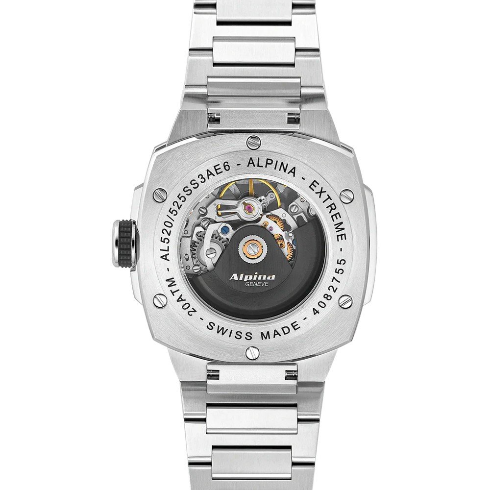 Skelettierte Automatik-Armbanduhr mit integriertem Armband