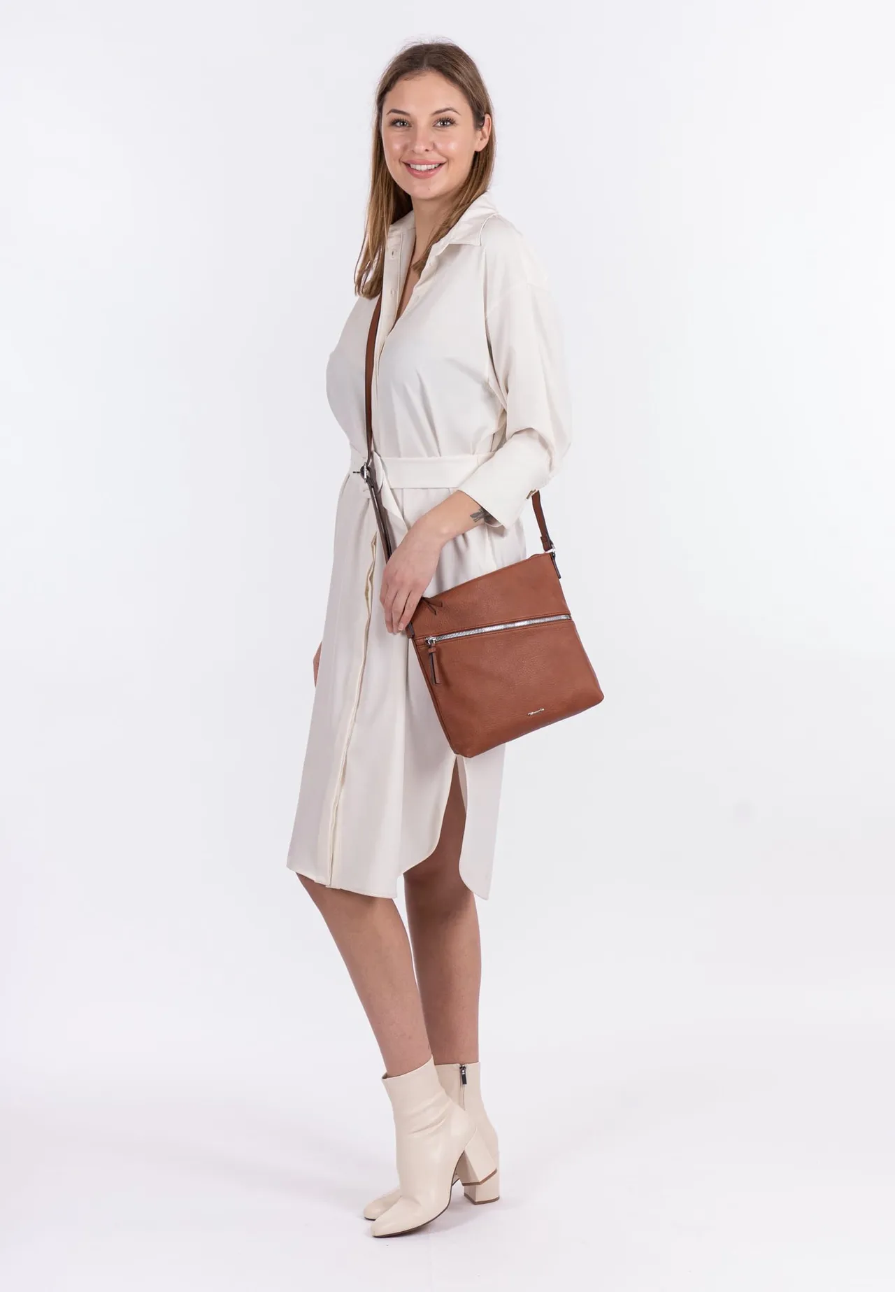 Tamaris Umhängetasche "Alessia", Kunstleder, uni, für Damen, braun, 99