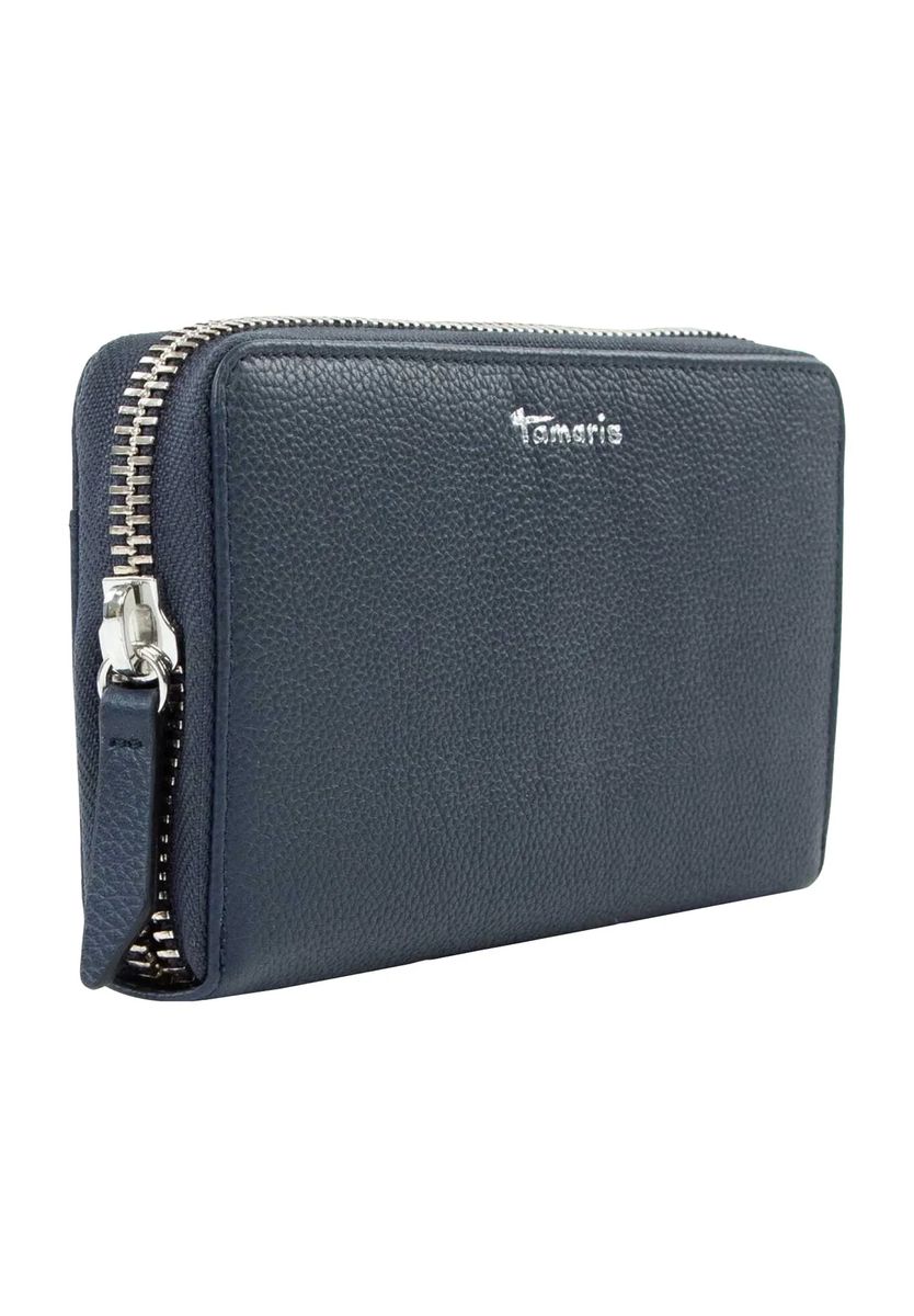 Tamaris Langbörse, Leder, Emblem, Reißverschluss, für Damen, blau