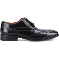 Polierte Derby-Schuhe mit Budapester-Muster