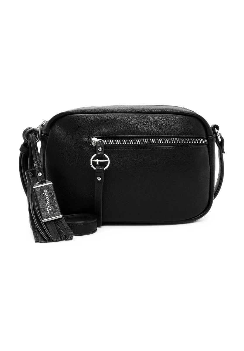 Tamaris Schultertasche, Quastenanhänger, Reißverschluss, für Damen, schwarz