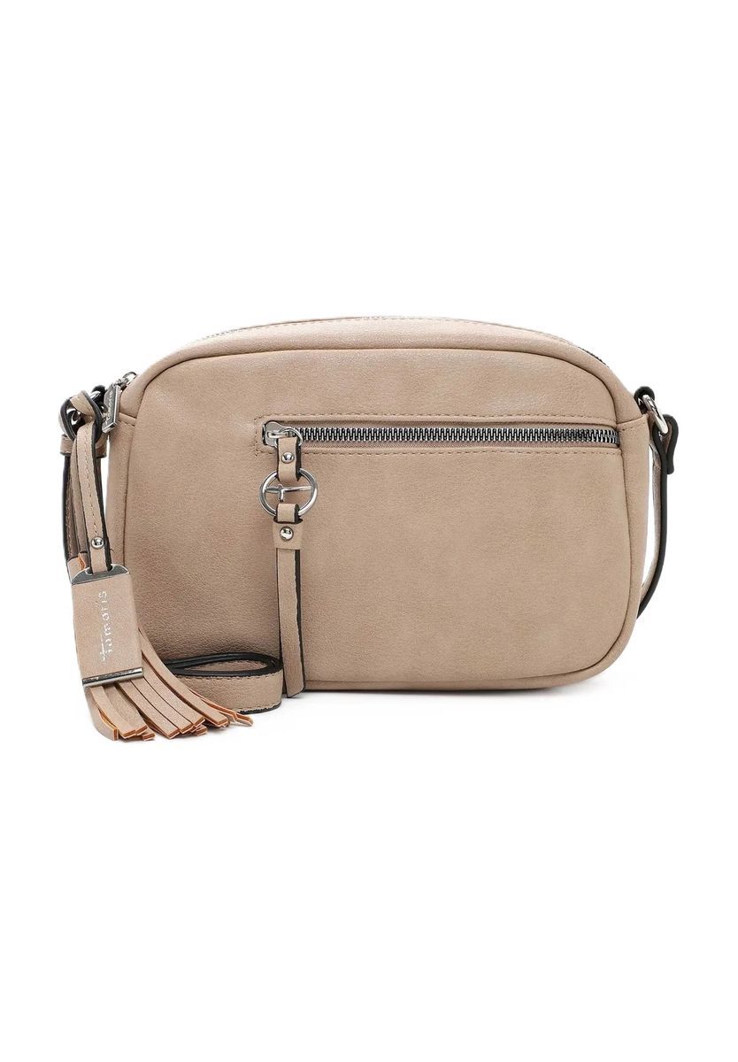 Tamaris Schultertasche, Quastenanhänger, Reißverschluss, für Damen, grau