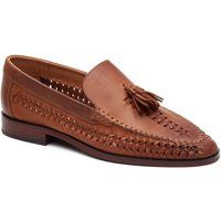 Geflochtene Leder-Tassel-Loafer